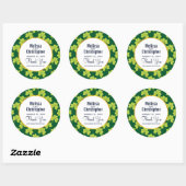 Cute Green Clover Shamrock Pattern Wedding Ronde Sticker (Vel)