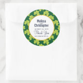 Cute Green Clover Shamrock Pattern Wedding Ronde Sticker (Tas)