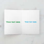 Cute green cricket insect cartoon illustration kaart (Binnen)