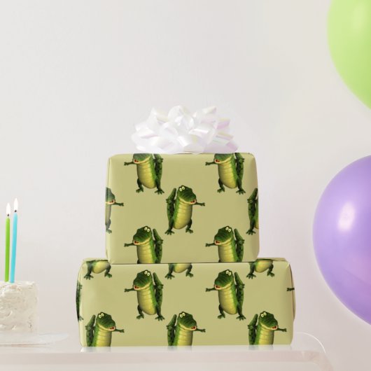 Cute Green Crocodiles Cadeaupapier