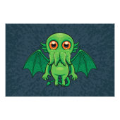 Cute Green Cthulhu Monster Foto Afdruk (Voorkant)