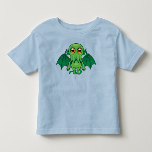 Cute Green Cthulhu Monster Kinder Shirts (Voorkant)