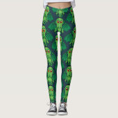 Cute Green Cthulhu Monster Leggings (Voorkant)
