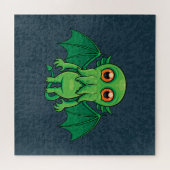 Cute Green Cthulhu Monster Legpuzzel (Horizontaal)