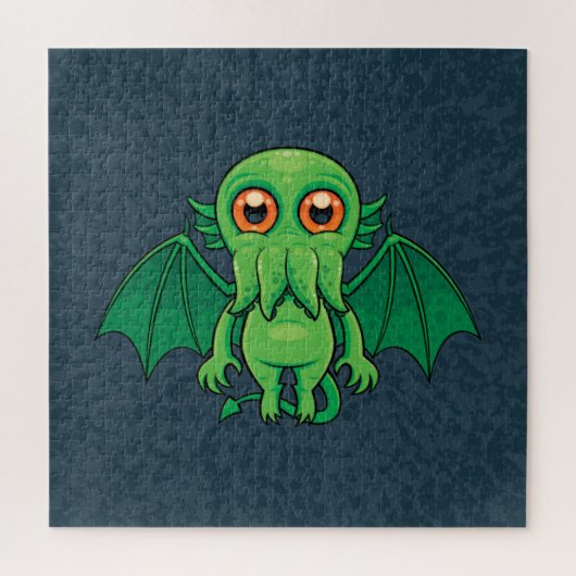 Cute Green Cthulhu Monster Legpuzzel (Verticaal)