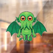 Cute Green Cthulhu Monster Raamsticker (Vel 2)