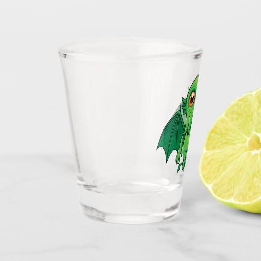 Cute Green Cthulhu Monster Shot Glas (Links)