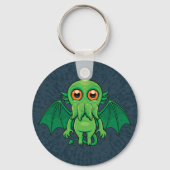 Cute Green Cthulhu Monster Sleutelhanger (Voorkant)