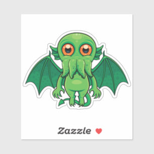 Cute Green Cthulhu Monster Sticker