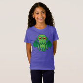 Cute Green Cthulhu Monster T-shirt (Voorkant volledig)