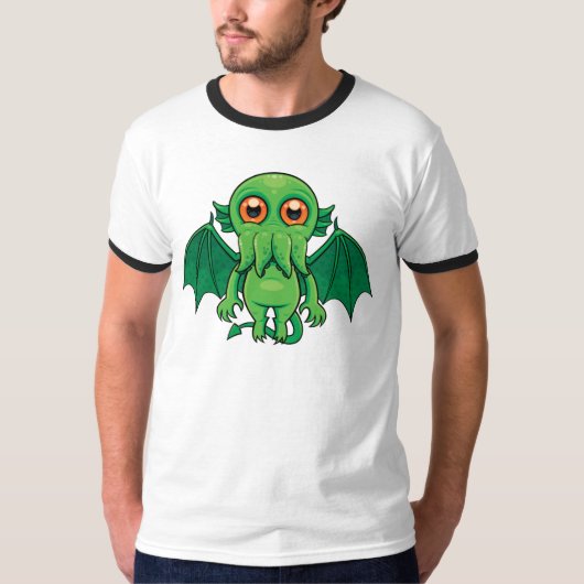 Cute Green Cthulhu Monster T-shirt (Voorkant)