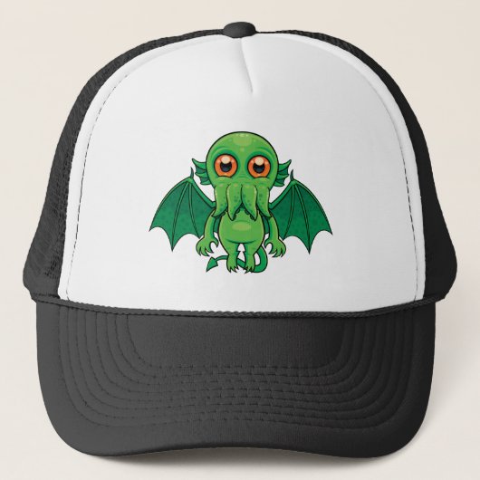 Cute Green Cthulhu Monster Trucker Pet (Voorkant)