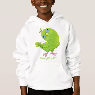 Cute green curious paraket cartoon