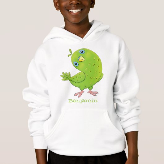 Cute green curious paraket cartoon (Voorkant)