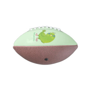 Cute green curious paraket cartoon american football