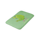 Cute green curious paraket cartoon badmat (Gekanteld)