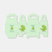 Cute green curious paraket cartoon bedankdoosjes (Uitgevouwen)
