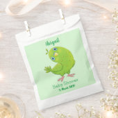 Cute green curious paraket cartoon bedankzakje (Geknipt)