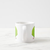 Cute green curious paraket cartoon espresso kop (Achterkant)