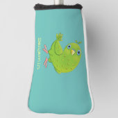 Cute green curious paraket cartoon golfheadcover (Draai 90)
