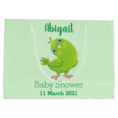 Cute green curious paraket cartoon groot cadeauzakje (Achterkant)