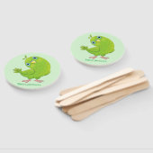 Cute green curious paraket cartoon handwaaier (Niet-gemonteerd)