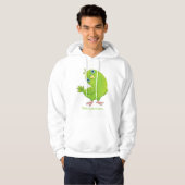 Cute green curious paraket cartoon hoodie (Voorkant volledig)