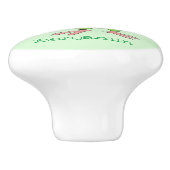 Cute green curious paraket cartoon keramische knop (Zijkant)