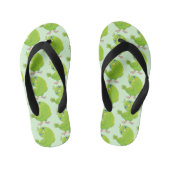 Cute green curious paraket cartoon kinder teenslippers (Voetbed)