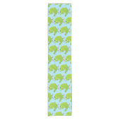 Cute green curious paraket cartoon korte tafelloper (Voorkant)