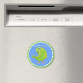 Cute green curious paraket cartoon magneet (Insitu (Vaatwasser))
