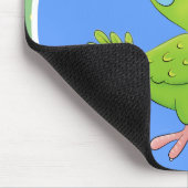 Cute green curious paraket cartoon muismat (Hoek)