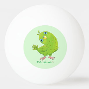 Cute green curious paraket cartoon pingpongbal