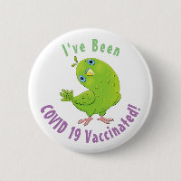 Cute green curious paraket cartoon