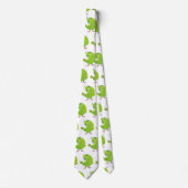 Cute green curious paraket cartoon stropdas (Voorkant)