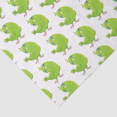 Cute green curious paraket cartoon tissuepapier (Detail)