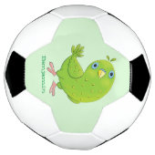 Cute green curious paraket cartoon voetbal (Gedraaid)