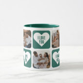 Cute Green Custom Foto I Love You Mok (Midden)