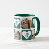 Cute Green Custom Foto I Love You Mok (Voorkant rechts)