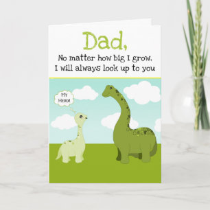 Cute Green Dad Dinosaur Hero Cartoon Vaderdag Kaart