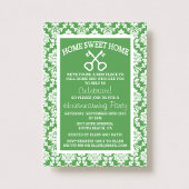 Cute Green Damask Home Sweet Home Houwarming Kaart