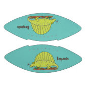 Cute green dimetrodon cartoon illustration american football (Panelen)