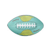 Cute green dimetrodon cartoon illustration american football (Voorkant)