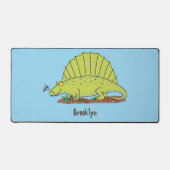 Cute green dimetrodon cartoon illustration bureaumat (Voorkant)