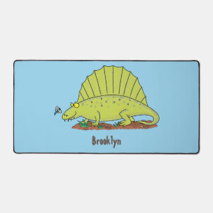 Cute green dimetrodon cartoon illustration bureaumat