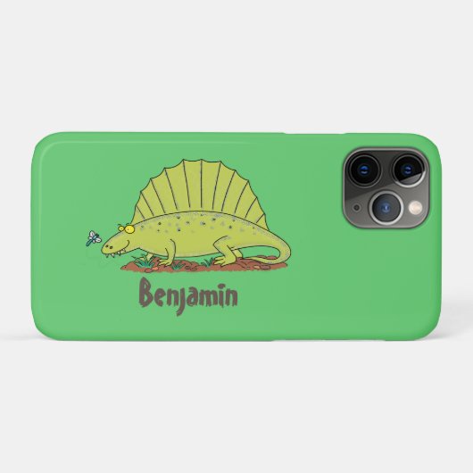 Cute green dimetrodon cartoon illustration Case-Mate iPhone case (Achterkant (horizontaal))