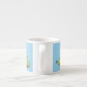 Cute green dimetrodon cartoon illustration espresso kop (Achterkant)