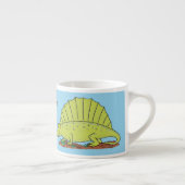 Cute green dimetrodon cartoon illustration espresso kop (Rechts)