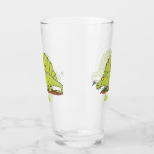 Cute green dimetrodon cartoon illustration glas (Links)