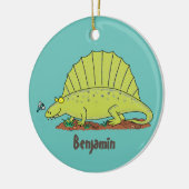 Cute green dimetrodon cartoon illustration keramisch ornament (Links)